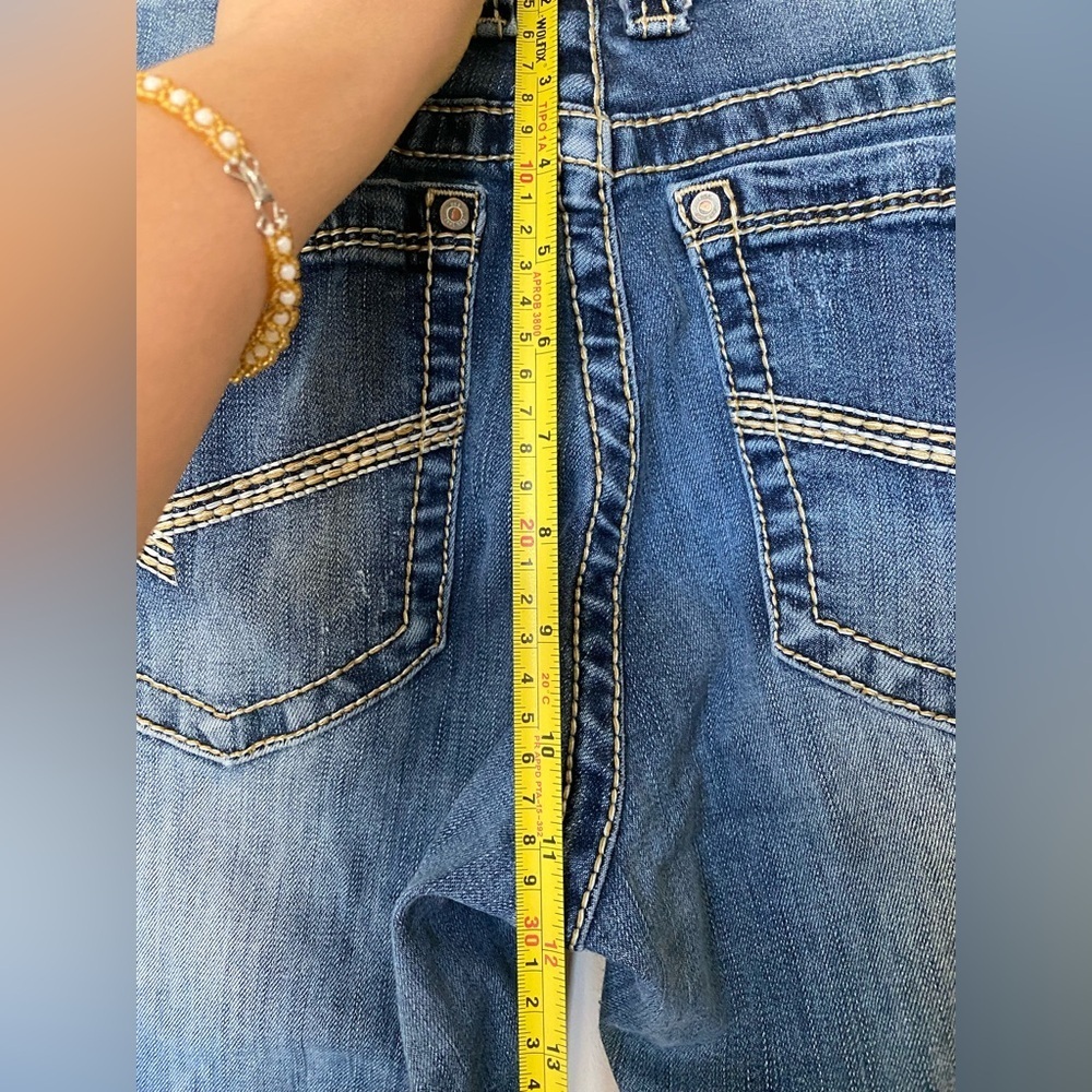 BKE Harper 31R Blue Straight denim cowgirl western Jeans with Classic Fading - Picture 5 of 6